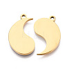 304 Stainless Steel Enamel Split Pendants STAS-T074-02G-3