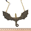 Gothic Style Alloy Flying Dragon Pendant PU Leather Cord Necklaces NJEW-L050-01AG-4