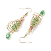 Copper Wired Glass Dangle Earrings EJEW-JE05917-4