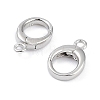 Rhodium Plated 925 Sterling Silver Spring Gate Rings STER-K173-14P-2