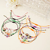 8Pcs Halloween Handmade Polymer Clay & Glass Seed Bead Woven Braided Bracelets MC3836-3