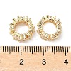 Brass Micro Pave Cubic Zirconia Rondelle European Beads KK-A254-08G-2