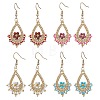 4 Pairs 4 Styles 201 Stainless Steel Teardrop Dangle Earrings EJEW-MZ00643-2