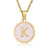 Natural Shell Initial Letter Pendant Necklace LE4192-10-1