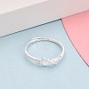 925 Sterling Silver Micro Pave Clear Cubic Zirconia Adjustable Finger Rings for Women STER-N016-144S-3