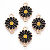 Zinc Alloy Enamel Sunflower Connector Charms ENAM-E011-01KCG-10-2