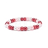 Glass Pearl Beaded Stretch Bracelet for Women BJEW-JB08710-4
