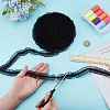 Polyester Elastic Pleated Lace Ribbon OCOR-WH0036-70A-3