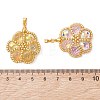 6Pcs 6 Colors Seed Beads & Glass Beaded Pendants PALLOY-MZ01299-4