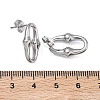 6 Pairs 304 Stainless Steel Stud Earrings EJEW-C180-01P-6