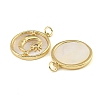Brass Micro Pave Clear Cubic Zirconia Pendants CU-CBA9175-06G-3