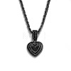 Brass Micro Pave Black Clear Cubic Zirconia Heart Pendant Rope Chain Necklaces for Women FS-WG43ED0-08-1