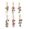 6Pcs Christmas Alloy Enamel Pendant Decorations HJEW-JM03683-1