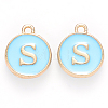 Golden Plated Alloy Enamel Charms X-ENAM-S118-04S-1