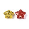 Picasso Baking Paint & Golden Metal Enlaced Glass Beads DGLA-T004-58M-2