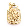 Zinc Alloy Open Back Bezel Pendants PALLOY-WH0039-05G-B-2