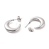 304 Stainless Steel Crescent Moon Stud Earrings for Women EJEW-F280-05C-P-2
