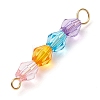 Rainbow Color Transparent Acrylic Bicone Beaded Connectors Charms PALLOY-JF02968-4
