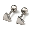 201 Stainless Steel Heart Stud Earrings with 304 Stainless Steel Pins EJEW-P232-05P-1