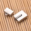 Matte 304 Stainless Steel Rectangle Magnetic Clasps STAS-I045-04B-3