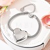 304 Stainless Steel Heart Links Bracelets BJEW-C089-12P-3