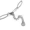 304 Stainless Steel Horse Eye Link Chain Necklace NJEW-D045-07P-3