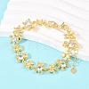 Bear Brass Micro Pave Cubic Zirconia Link Chain Bracelets for Women BJEW-K248-05G-01-2