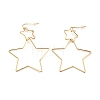 Interlock Double Open Star Dangle Earrings EJEW-C007-01G-1