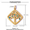 304 Stainless Steel with Sapphire Rhinestone Pendants RB-OY001-36G-2