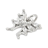 Brass Micro Pave Clear Cubic Zirconia Charms KK-G522-09P-2