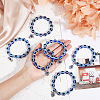 FIBLOOM 6Pcs 6 Style Resin Evil Eye Beaded Stretch Bracelets Set with Alloy Charms BJEW-FI0001-50-3