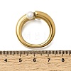 304 Stainless Steel with Imitation Pearl Cuff Open Rings for Women RJEW-Z144-01G-03-5