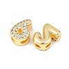 Brass Micro Pave Clear Cubic Zirconia Beads KK-I478-02G-2