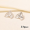 Non-Tarnish Fashion Leaf 304 Stainless Steel Stud Earrings for Women VG1798-9-1