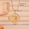 304 Stainless Steel Sun Pendant Necklaces for Women WG60B9D-01-1
