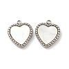 304 Stainless Steel Pave Shell Heart Charms STAS-L022-205P-1