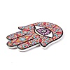 Hamsa Hand/Hand of Miriam with Evil Eye Pattern Porcelain Cup Mats DJEW-H008-01C-3