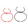 2Pcs Adjustable Couple Cross Bead Bracelet Set WH6372-1-1
