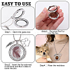 3Pcs Alloy Crystal Rhinestone Wing Paw Print and Glass Magnetic Flat Round Locket Pendant Ball Chain Necklaces for Women NJEW-DR00042-3