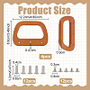 4Pcs Trapezoid Wood Bag Handles PURS-PH0036-77-2