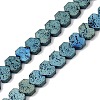 Electroplated Natural Lava Rock Beads Strands G-K388-04A-03-3