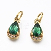 Unplated Brass Cubic Zirconia Charms KK-E772-13A-C-1