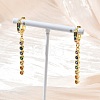 Brass Pave Cubic Zirconia Hoop Dangle Earrings KK-CBAD9DF-02G-B-5