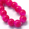 Baking Painted Imitation Jade Glass Round Bead Strands DGLA-Q021-4mm-04-2