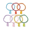7Pcs 7 Colors Glass Seed Beaded Stretch Bracelets BJEW-JB10236-1