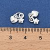 925 Sterling Silver Heart and Star Charms STER-P071-06S-4