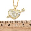 Brass Micro Pave Clear Cubic Zirconia Arrow Heart Pendant Necklaces for Women NJEW-M088-01G-03-3