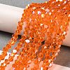 Transparent Electroplate Glass Beads Strands GLAA-F029-4mm-A11-4