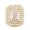 Brass Micro Pave Cubic Zirconia Slide Charms ZIRC-I068-09G-2