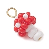 Beaded Mushroom Charms PALLOY-MZ01205-01-3